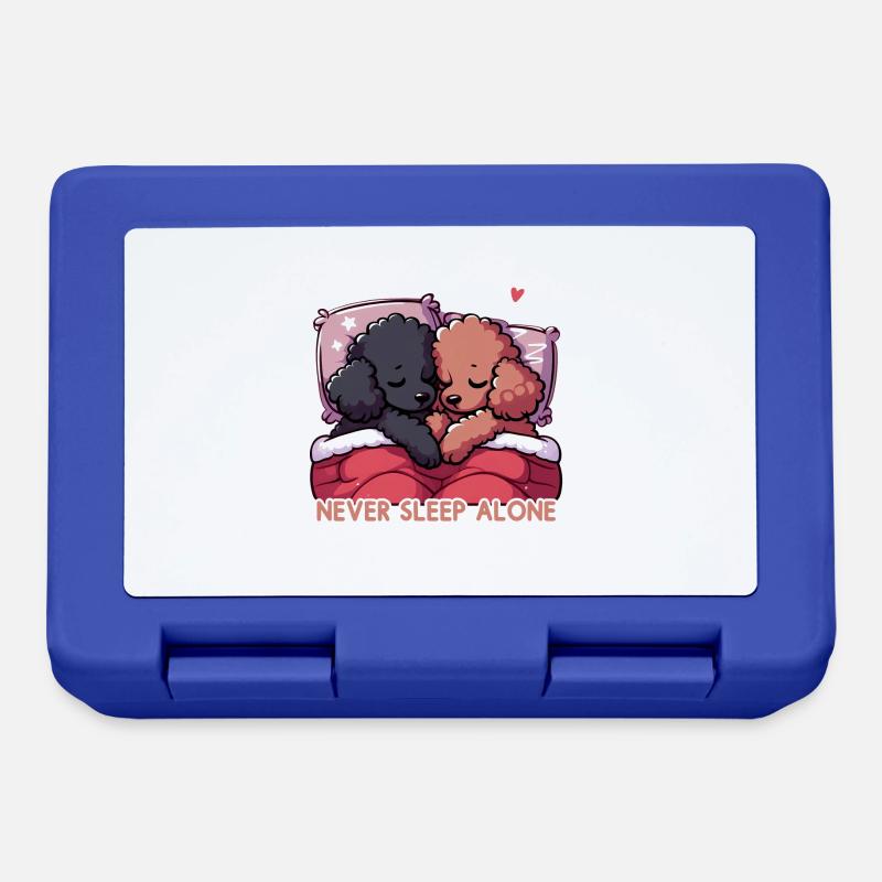 Sleeping Poodles - Never Sleep Alone - Lunchbox - royal blue