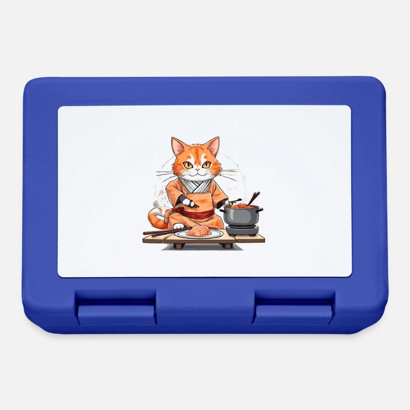 chat sushi 2 - Boîte à goûter - bleu royal