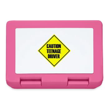 Caution Teenage Driver - Lunchbox - pink - Front
