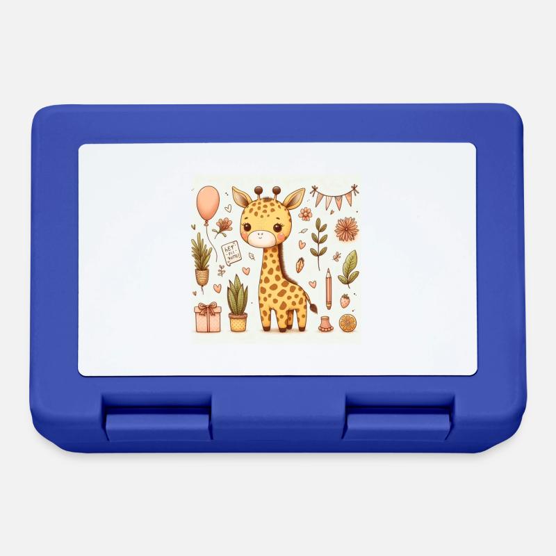 Giraffe Birthday - Lunchbox - royal blue