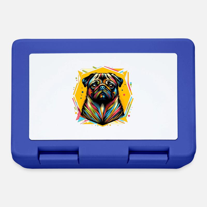 Pug Dog - Lunchbox - royal blue