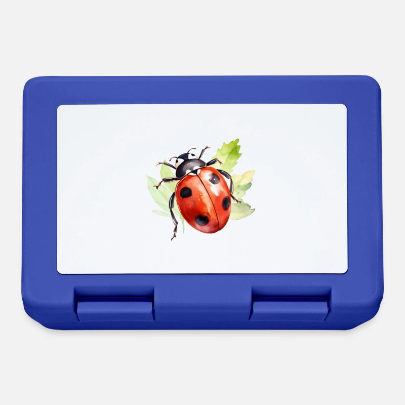 Ladybug Watercolor - Lunchbox - royal blue