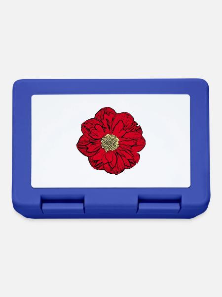 Blume rot rote Blume Blumen rot rote Blumen - Brotdose - Royalblau