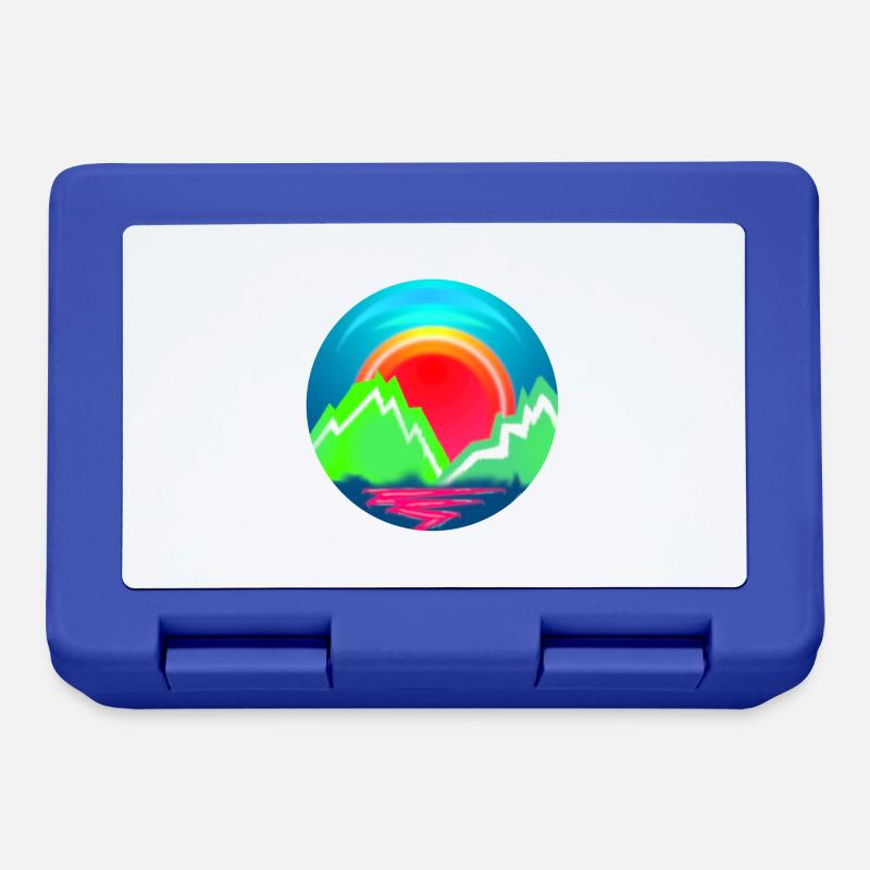 Landscape in circle - Lunchbox - royal blue