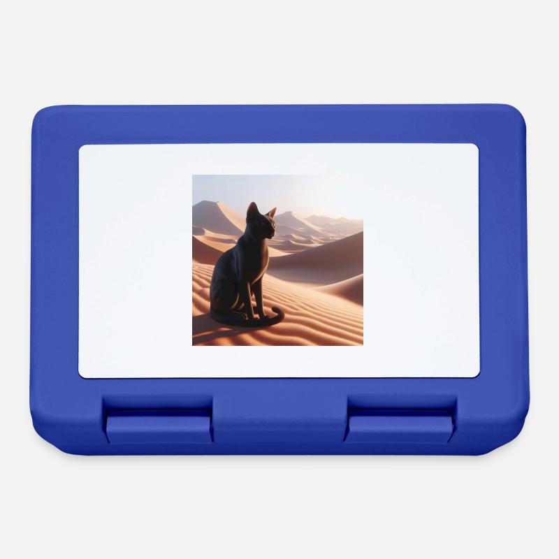 Eine echte Katze in der Wüste 1 - Brotdose - Royalblau