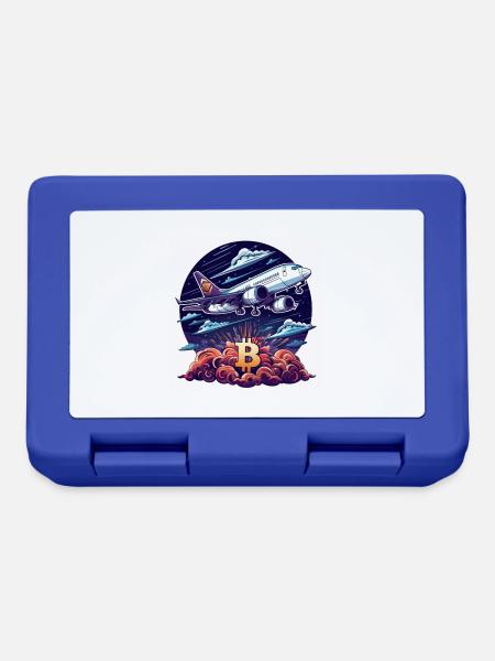 Crypto Bitcoin BTC Flugzeug Design Himmel ETH - Brotdose - Royalblau