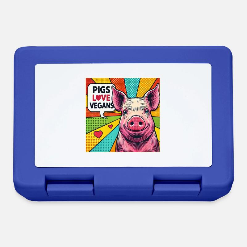 Les cochons aiment les végétaliens Popart - Boîte à goûter - bleu royal
