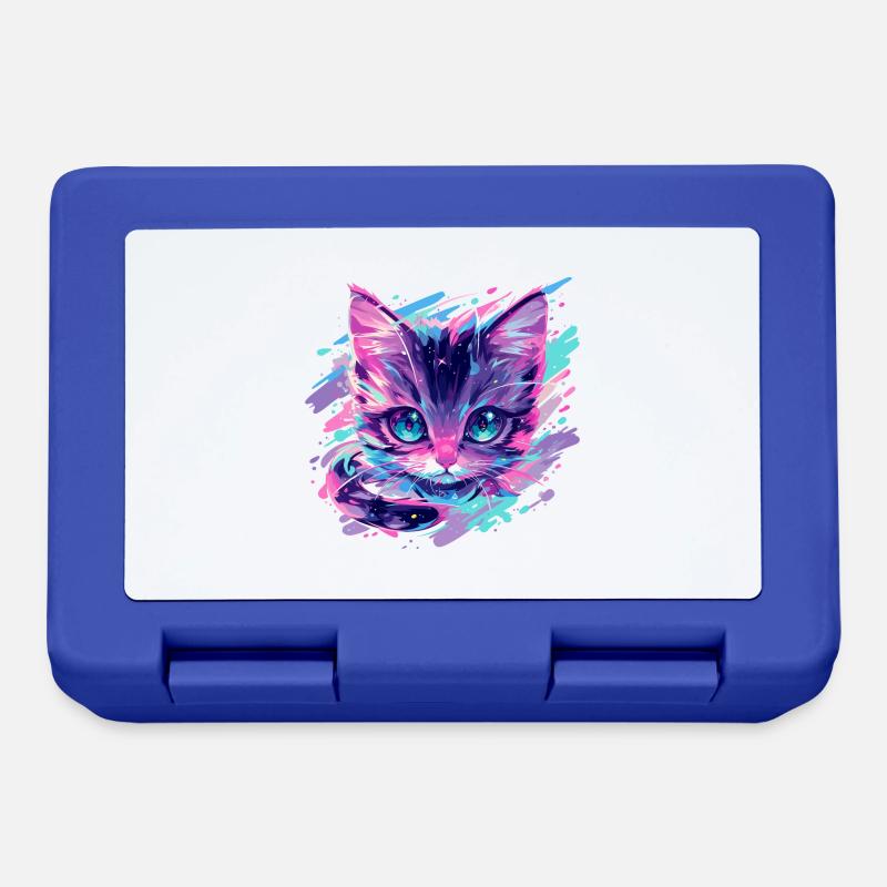Kosmische Katze - Brotdose - Royalblau