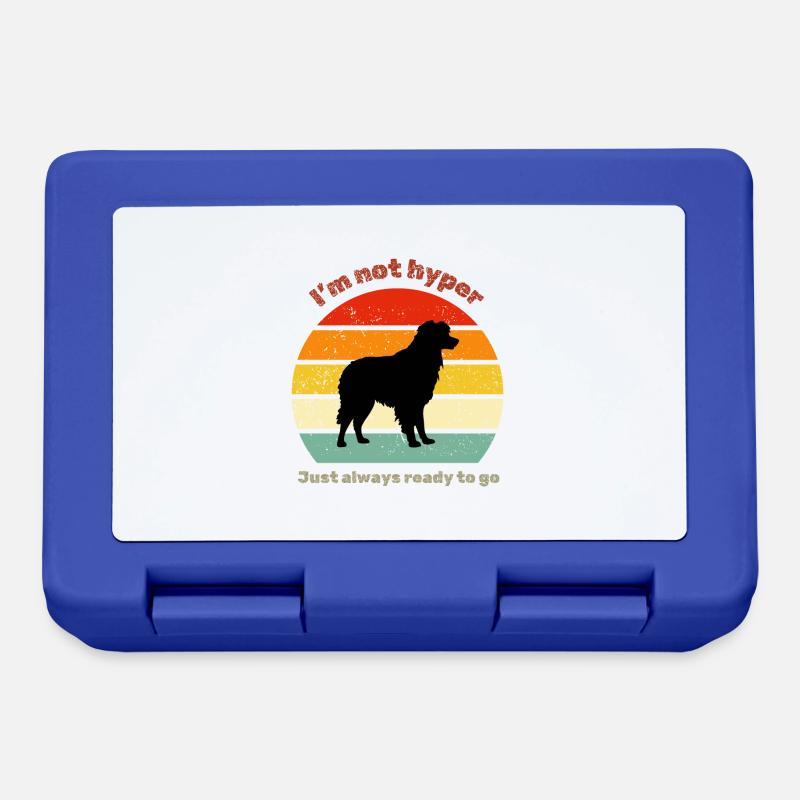 Retro Australian Shepherd - Brotdose - Royalblau