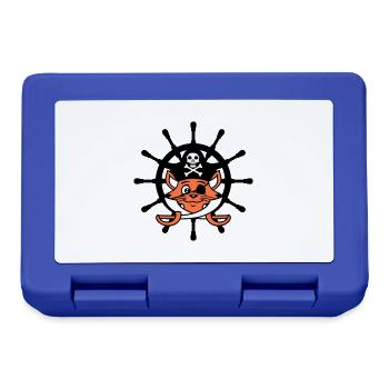 Pirate Cat Saber Steering Wheel Buccaneer Eye Patch - Lunchbox - royal blue - Front