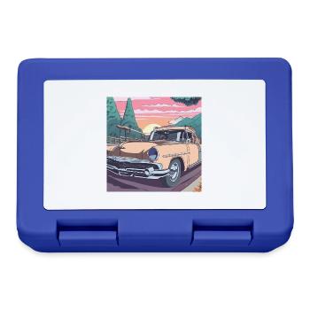 classic car road trip - Lunchbox - royal blue - Front