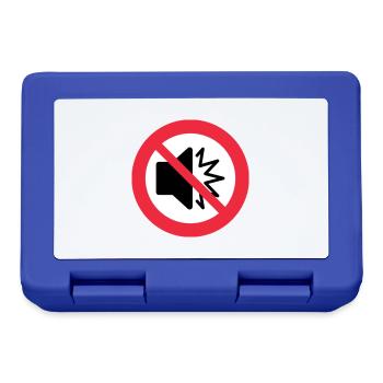 No sound - silent - mute - do not disturb - autism - Lunchbox - royal blue - Front
