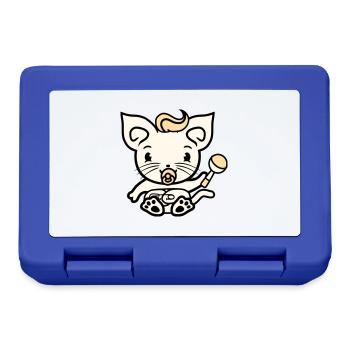 Baby Cat Cute Pacifier Kitten Rattle Child - Lunchbox - royal blue - Front