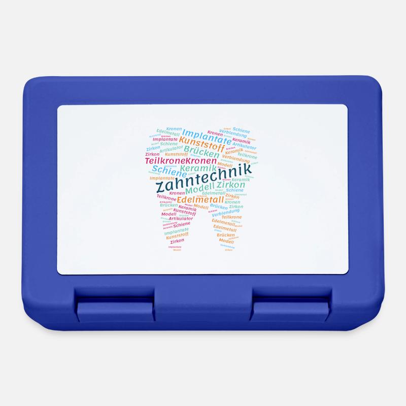 Technologie dentaire Nuage de mots coloré - Boîte à goûter - bleu royal