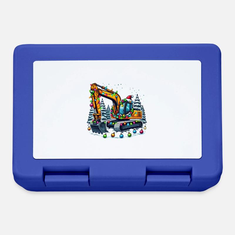 Baggerfahrer Bagger Baustelle Weihnachten - Brotdose - Royalblau