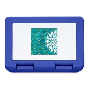 Teal Mandala Moroccan Art - Lunchbox - royal blue - Front