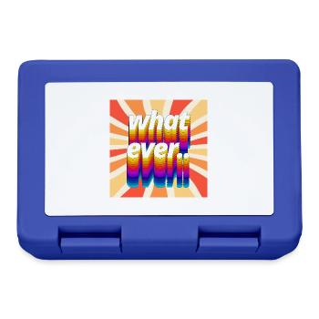 Retro Colourful "Whatever" Typography Design - Lunchbox - royal blue - Front