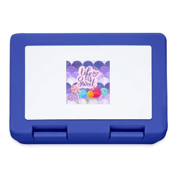 Life Is Sweet - Colourful Candy Lollipop Design - Lunchbox - royal blue - Front