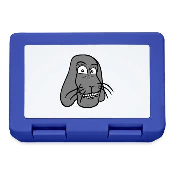 Lapin Lapin Drôle Visage Grimace Sourire - Boîte à goûter - bleu royal - Devant