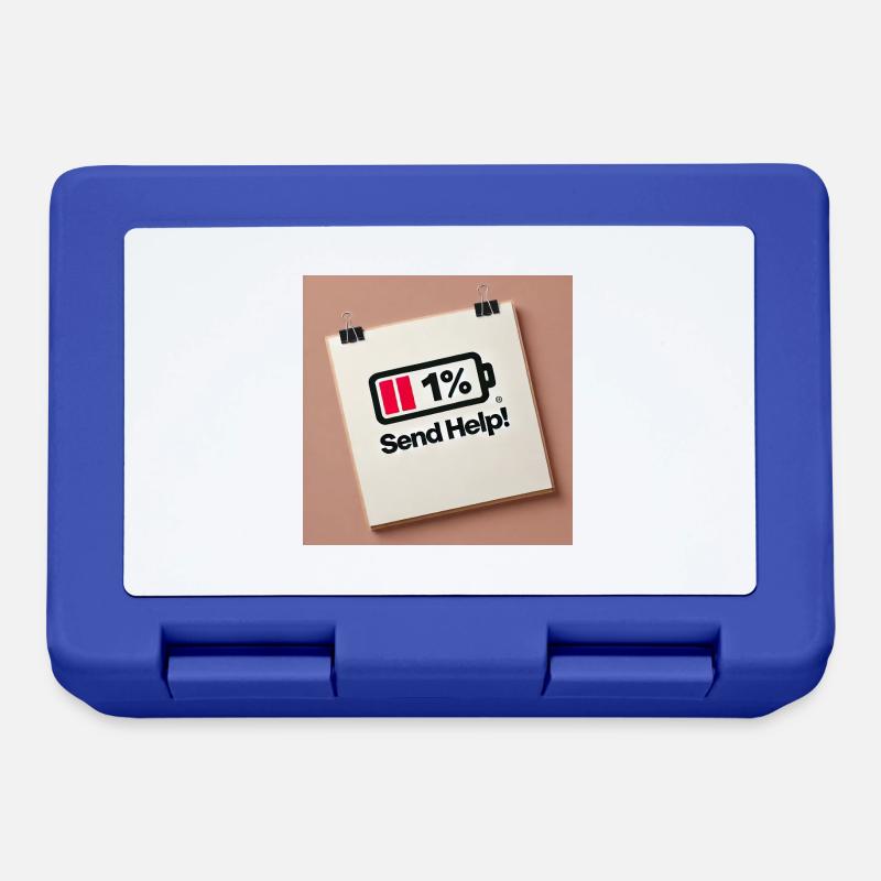 Send Help! – Battery almost empty | Funny Emergency Des - Lunchbox - royal blue