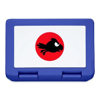 Raven Bird Flies Fast Funny Comic Humor Logo - Lunchbox - royal blue - Front