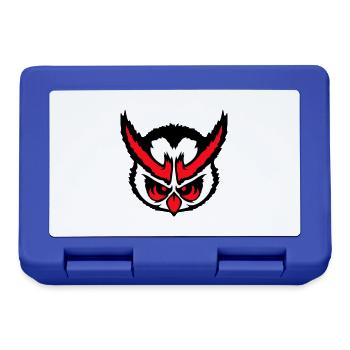 owl peeps evil cool face head comic - Lunchbox - royal blue - Front