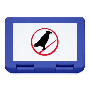 Rabe sitzen verboten Stange Seil Schild Hinweis - Brotdose - Royalblau - Vorne