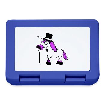 Licorne Sir Gentleman Mr. Rich Monocle Chapeau haut de forme - Boîte à goûter - bleu royal - Devant