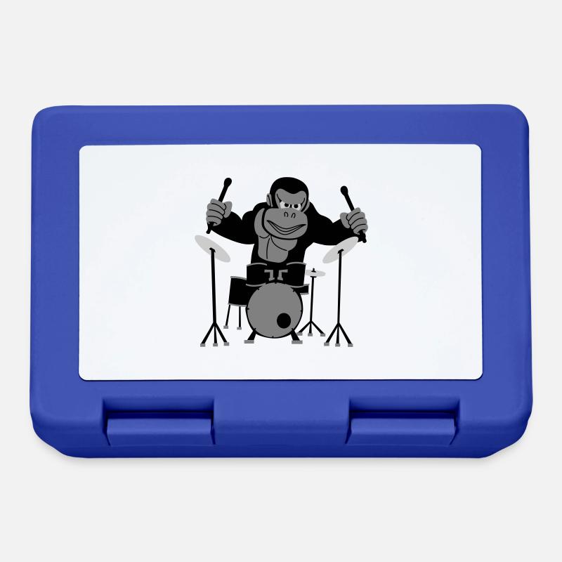Gorilla Drummer - Brotdose - Royalblau
