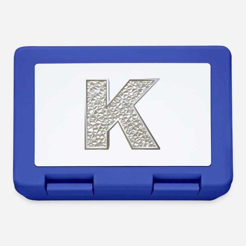 K, lettre, lettre K, initiale, initiale K, monogramme, - Boîte à goûter - bleu royal