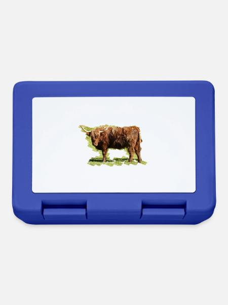 Die Highland Cattle Rinder sind genügsam - Brotdose - Royalblau