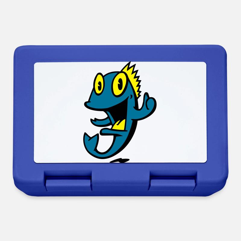 marine smiling fish - Lunchbox - royal blue