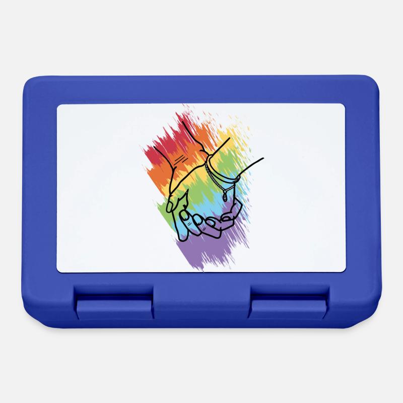 Haendchen halten Regenbogen 3 - Brotdose - Royalblau