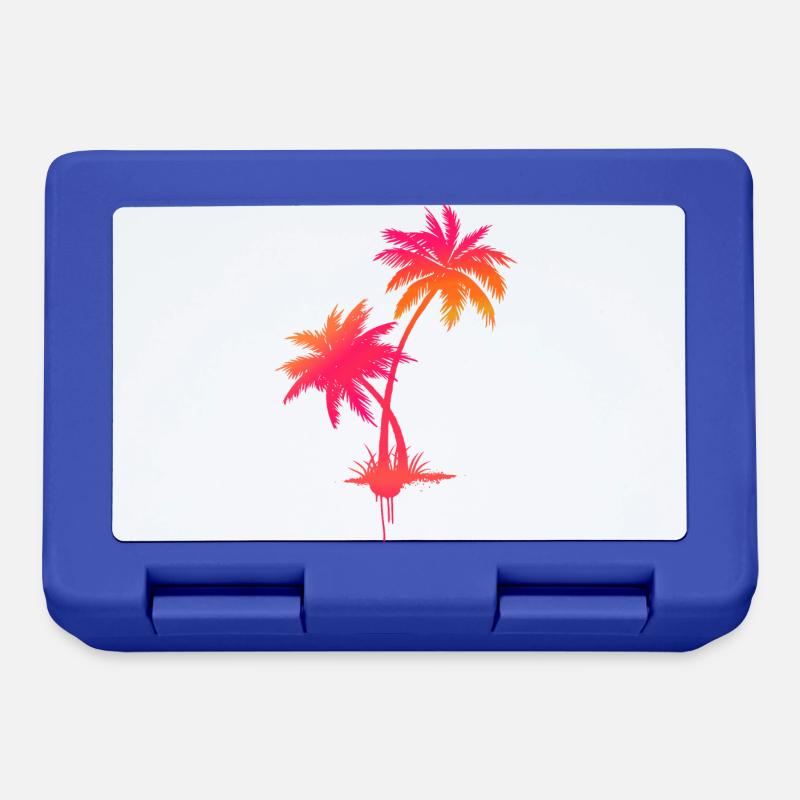 Palm tree graffiti in neon surf style - Lunchbox - royal blue