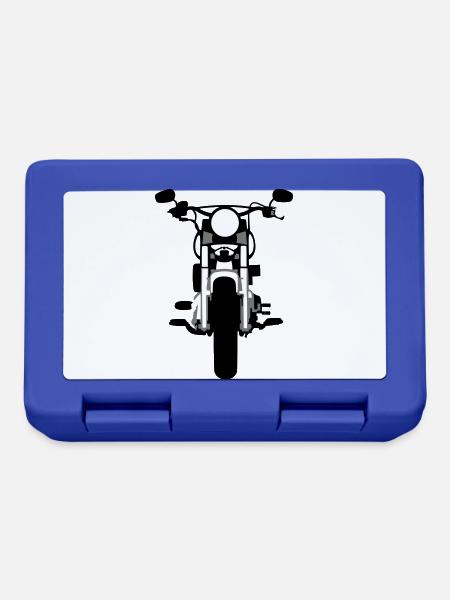 Motorrad - Brotdose - Royalblau