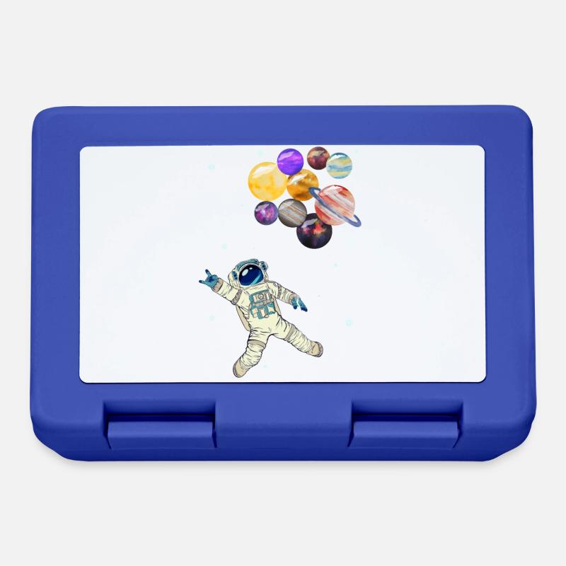 Astronaut Planets - Lunchbox - royal blue