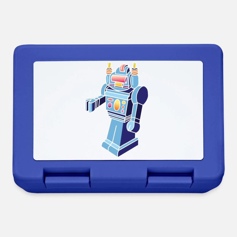 Retro Robot - Lunchbox - royal blue