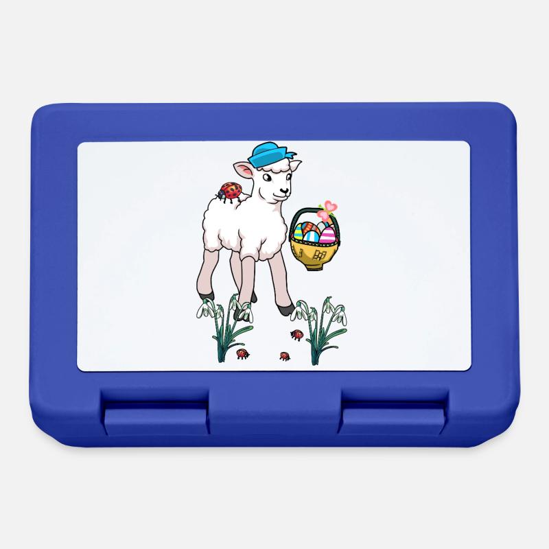 Easter Sheep Sheep Easter Eggs Child Easter Lamb - Lunchbox - royal blue