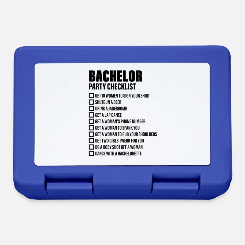Bachelor Party Checklist - JGA - Brotdose - Royalblau