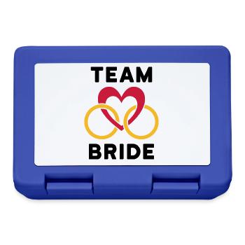 Team bride (Herz, zwei Ringe) - Brotdose - Royalblau - Vorne