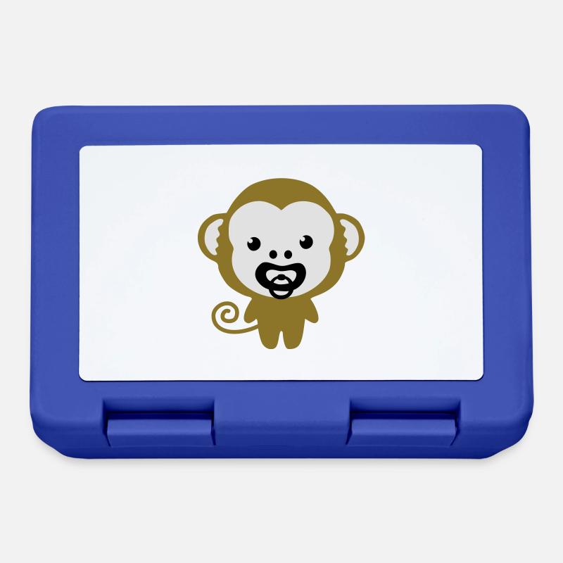 monkey with soother - Lunchbox - royal blue