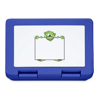 shield monster hold text box write blank fl - Lunchbox - royal blue - Front