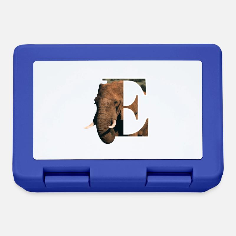 E Elephant alphabet animaux - Boîte à goûter - bleu royal