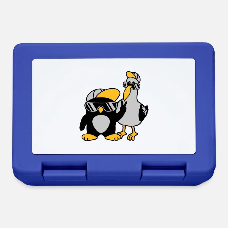 Möwe Pinguin 2 Freunde - Brotdose - Royalblau