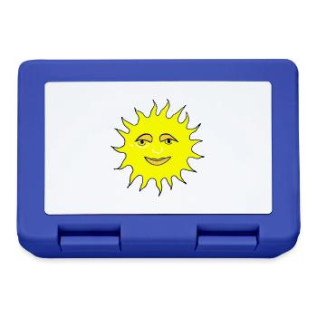 Sun Summer Watercolor Nature Beach Sky Vector - Lunchbox - royal blue - Front