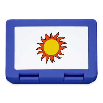 Sonne Sommer Aquarell Natur Strand Himmel Vektor - Brotdose - Royalblau - Vorne