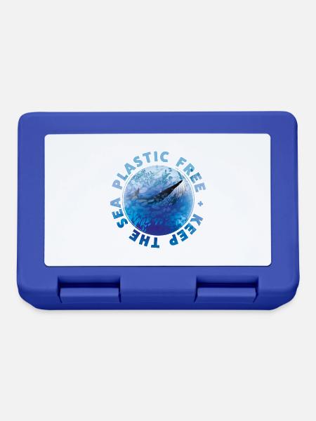 The Whale KEEP THE SEA PLASTIC FREE - Brotdose - Royalblau