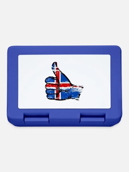 Island Flagge alles klar Symbol used - Brotdose - Royalblau