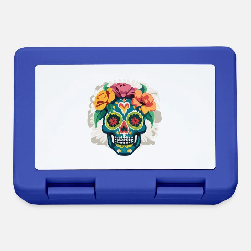 Calavera - Crâne coloré - Boîte à goûter - bleu royal