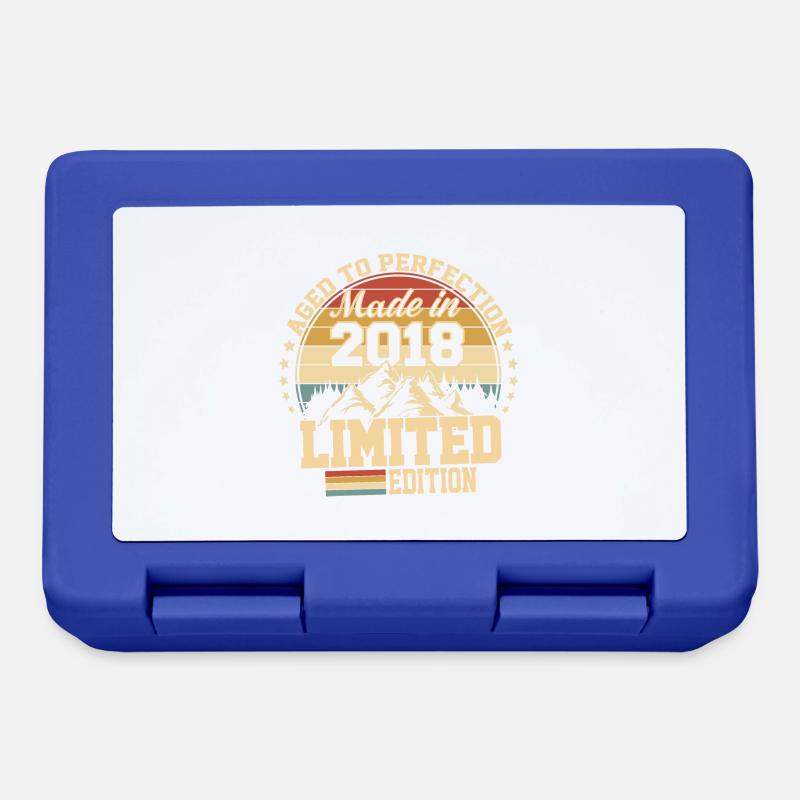 Made in 2018 - Agée avec perfection - Boîte à goûter - bleu royal